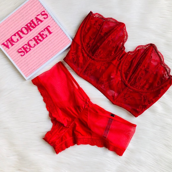 Victoria's Secret Other - Victoria’s Secret Red bustier and panty set -36D/L